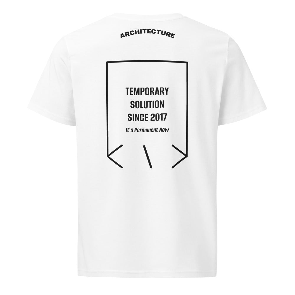 Temporary Solution Since 2017 — White Black back mockup