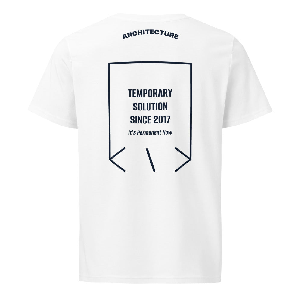 Temporary Solution Since 2017 — White French Navy back mockup