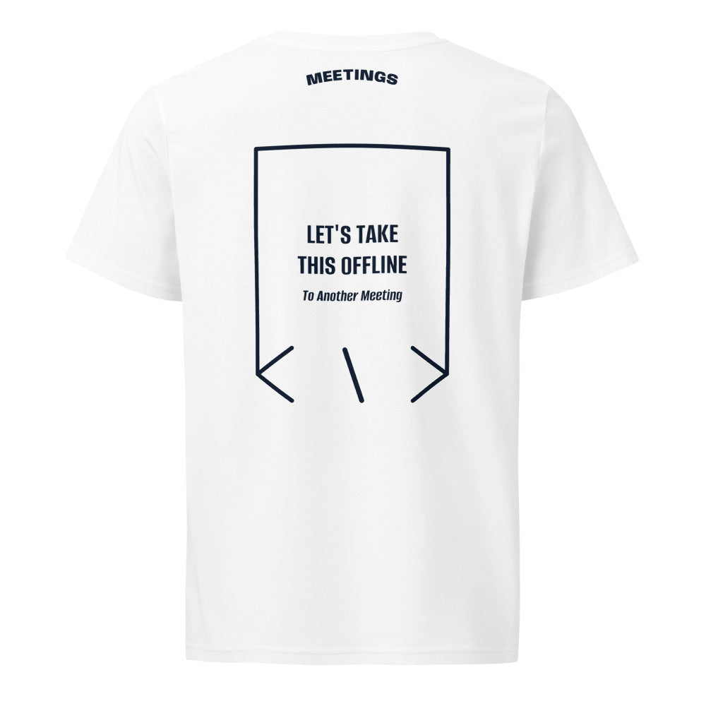 Let's Take This Offline — White French Navy back mockup