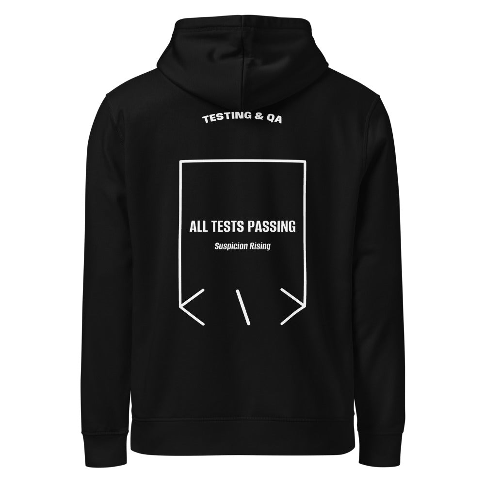 All Tests Passing — Black White back mockup