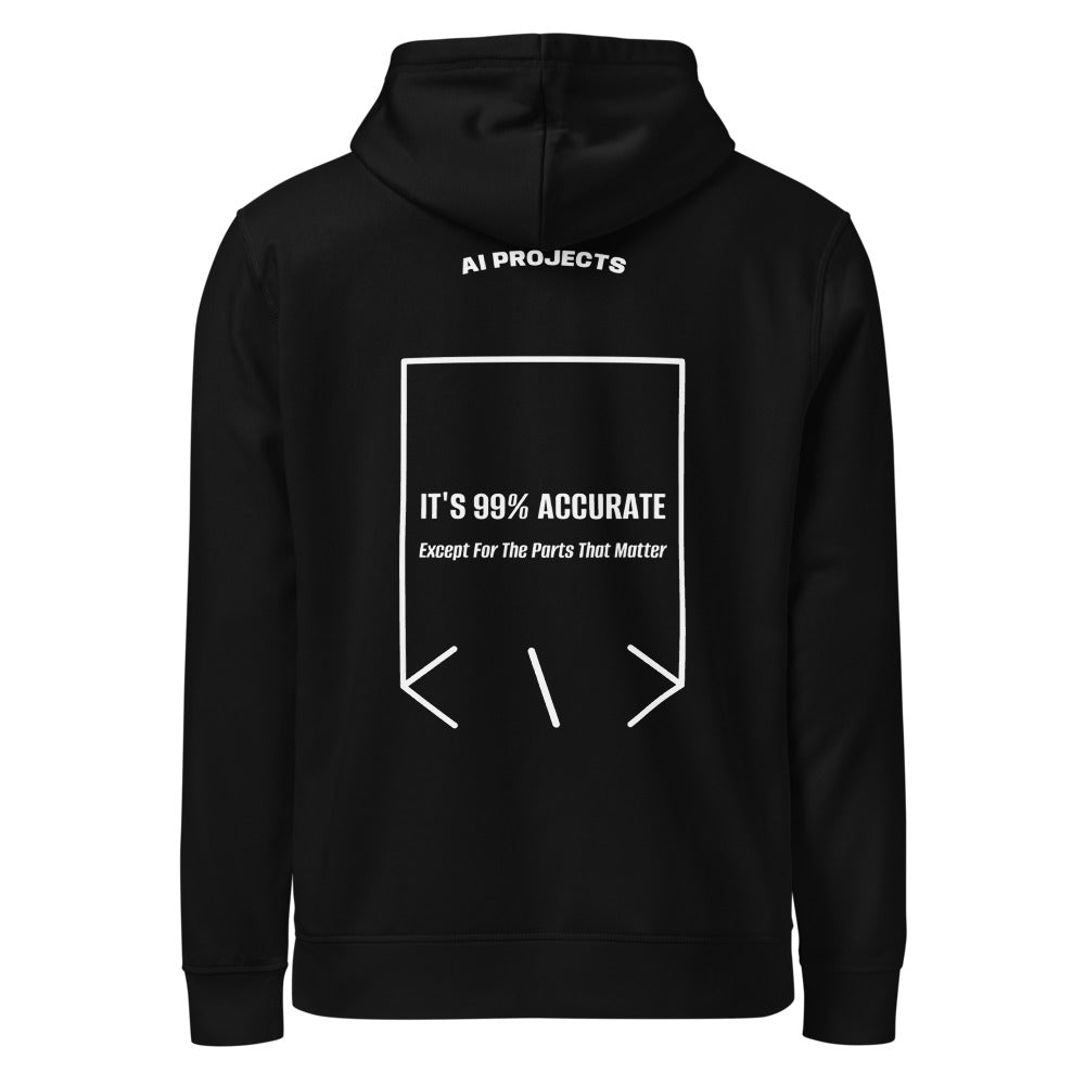 It's 99% Accurate — Black White back mockup