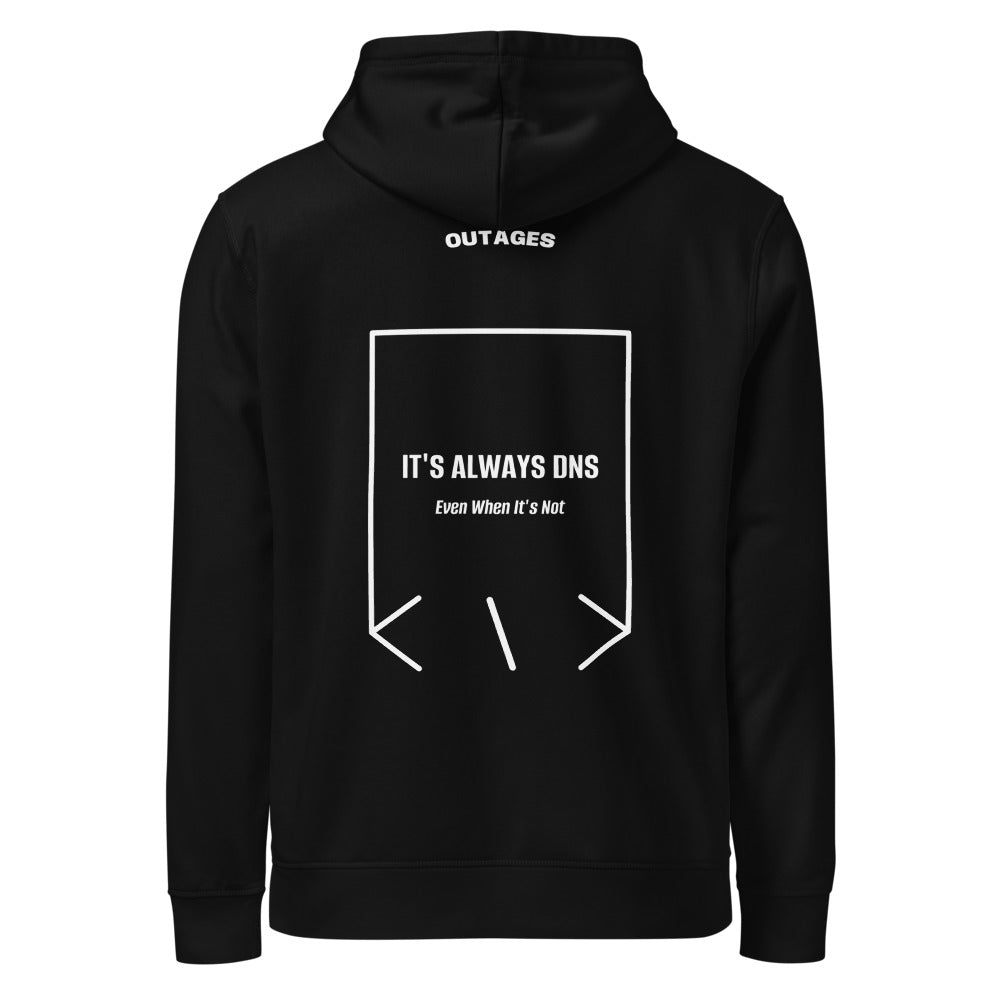 It's Always DNS — Black White back mockup