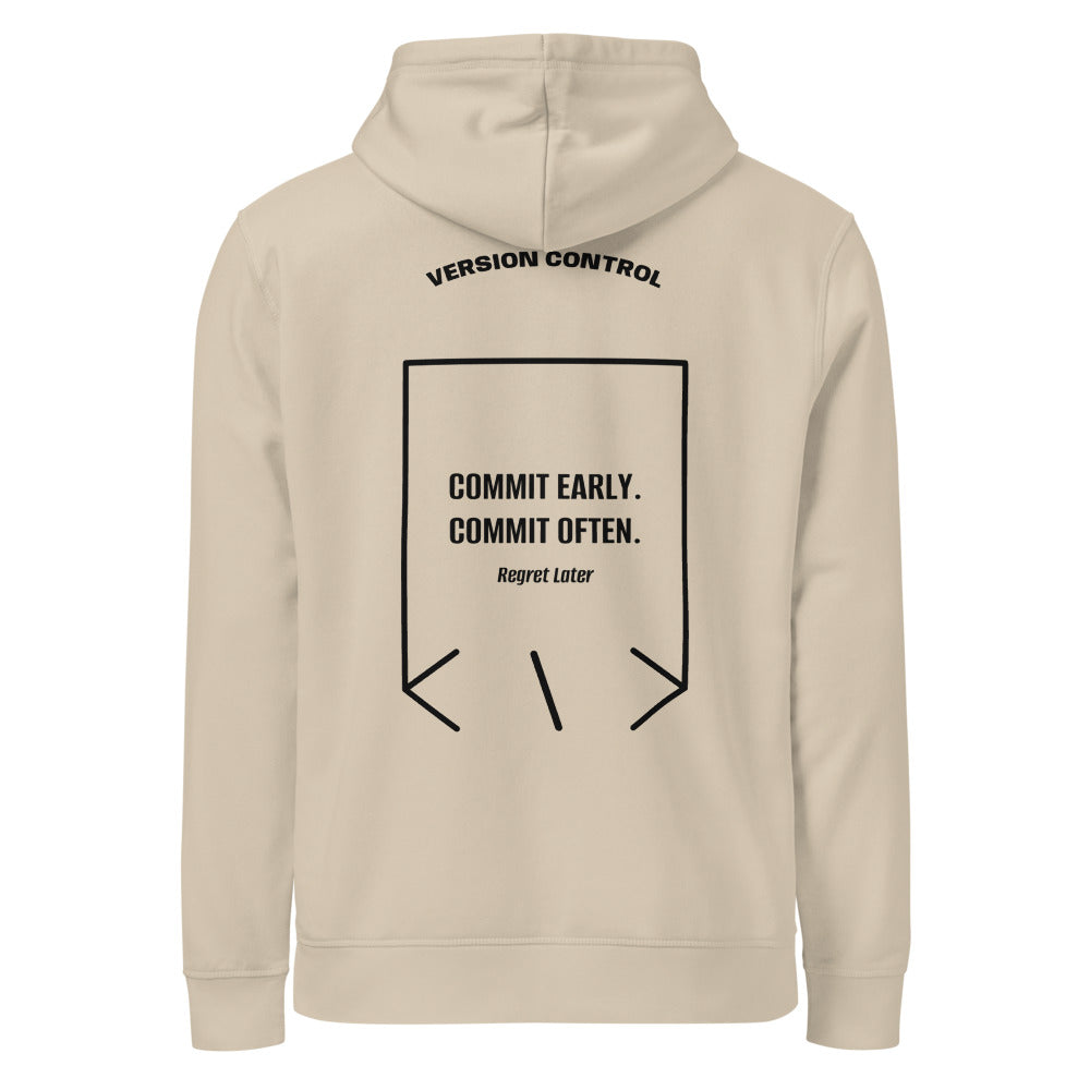Commit Early. Commit Often. — Desert Dust Black back mockup
