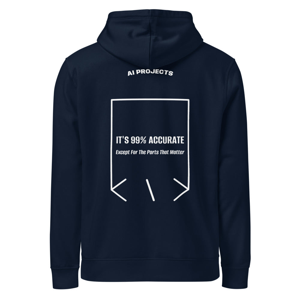 It's 99% Accurate — French Navy White back mockup