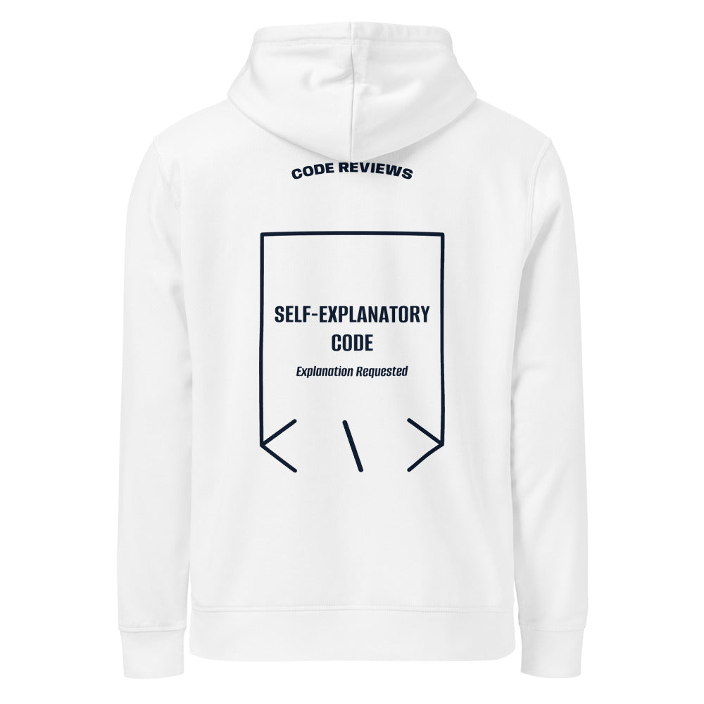 Self-Explanatory Code — White French Navy back mockup