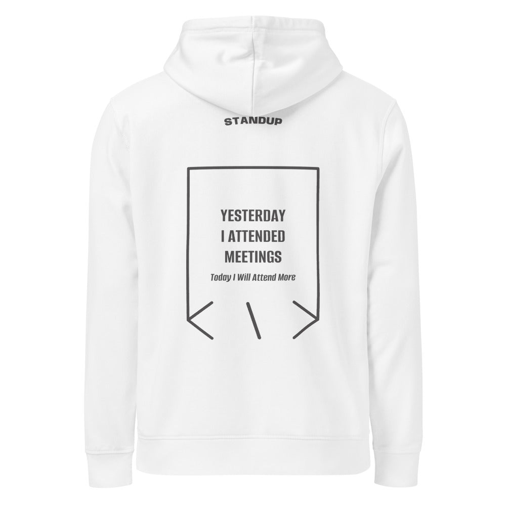 Yesterday I Attended Meetings — White Anthracite back mockup