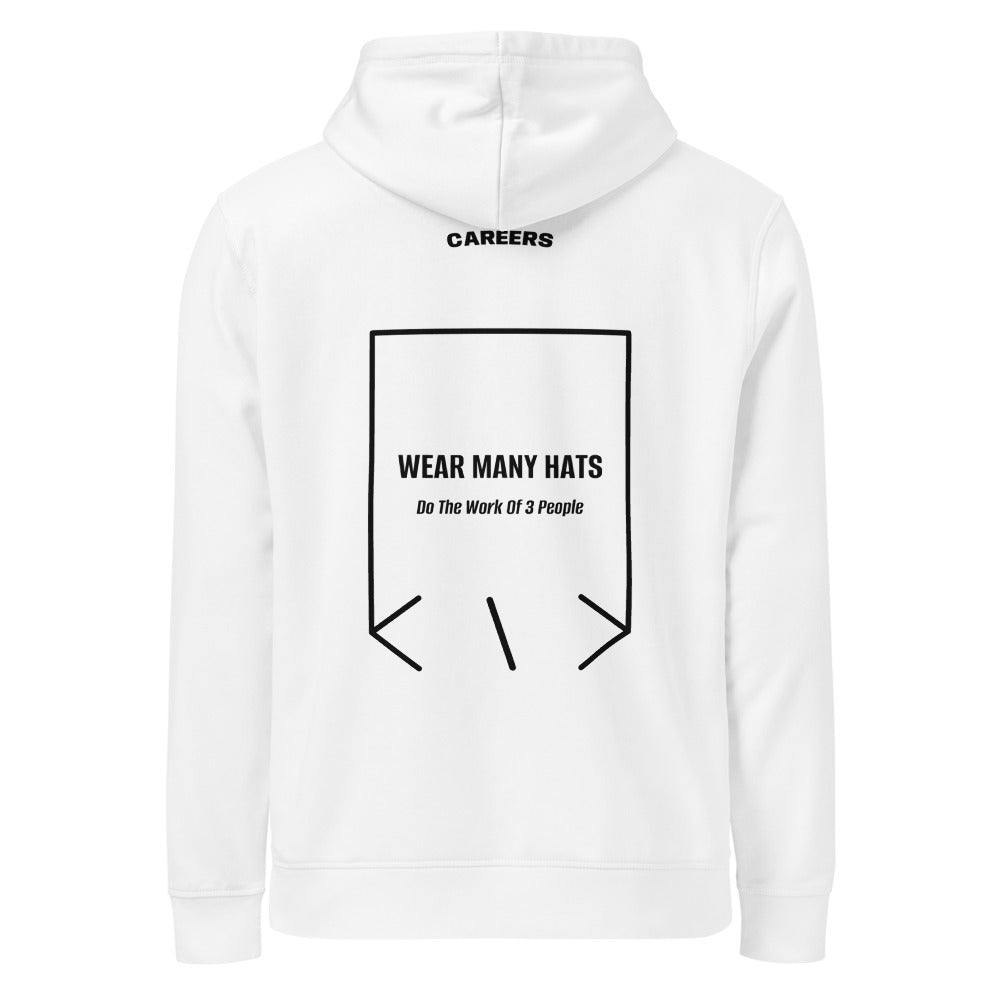 Wear Many Hats — White Black back mockup