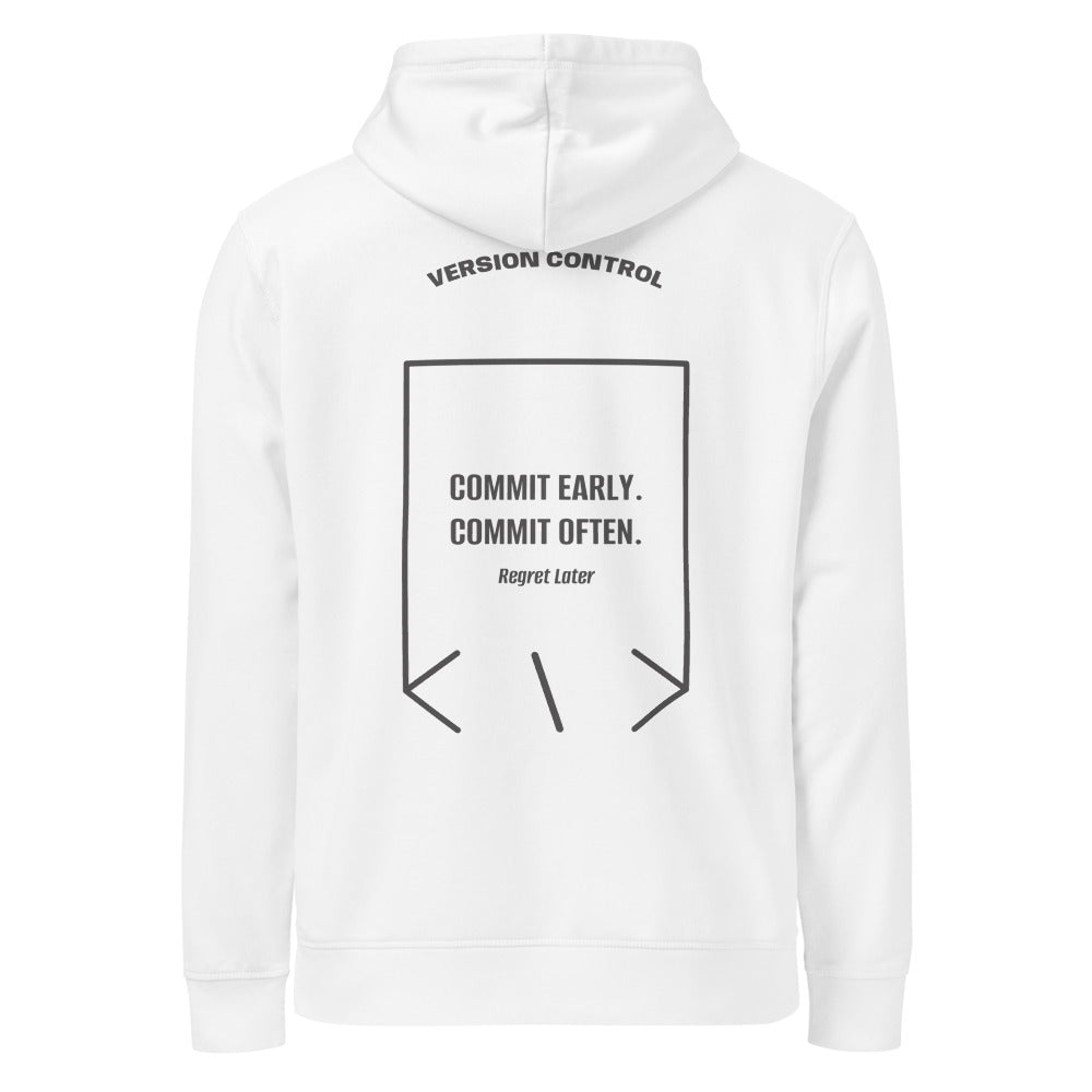 Commit Early. Commit Often. — secondary back mockup