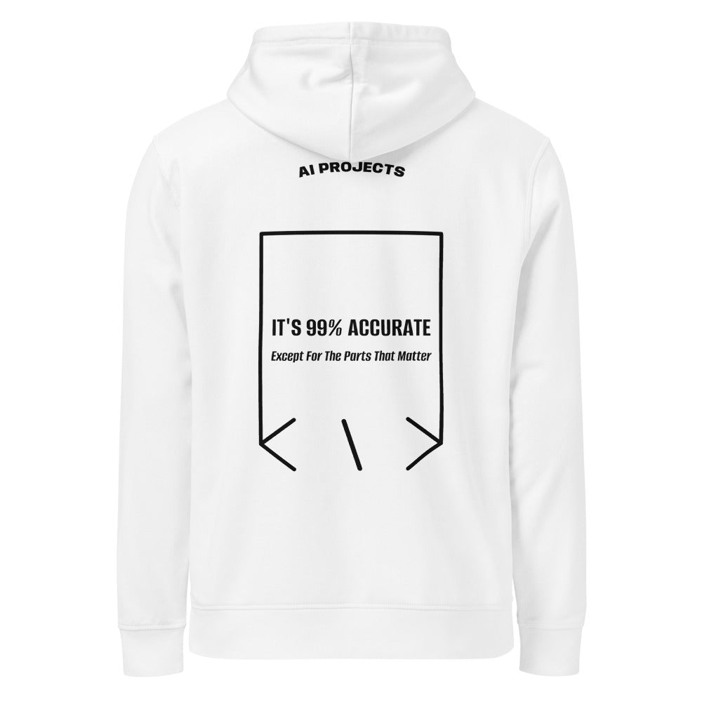 It's 99% Accurate — White Black back mockup