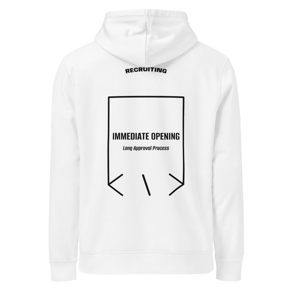 Immediate Opening — White Black back mockup