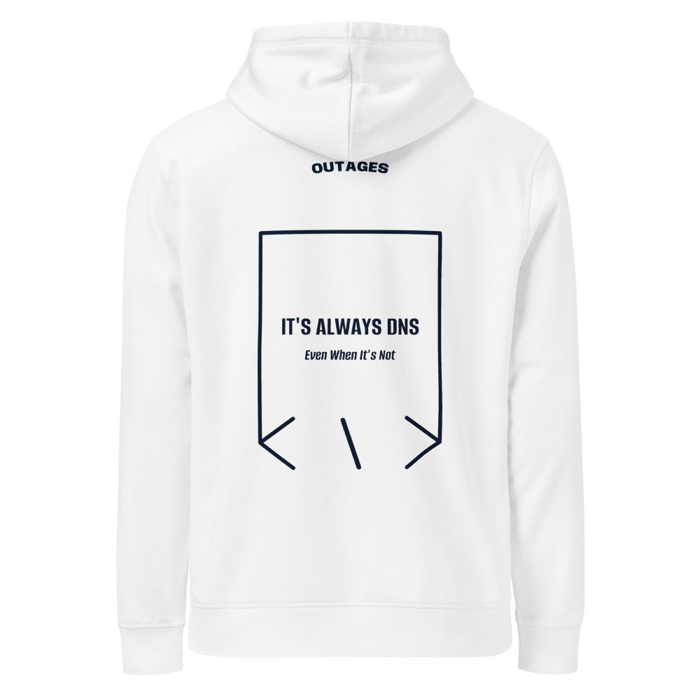 It's Always DNS — White French Navy back mockup