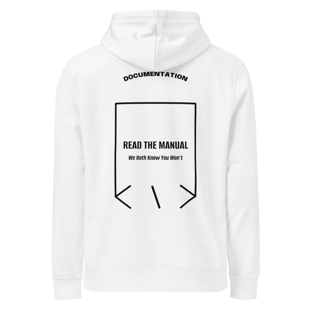 Read The Manual — White Black back mockup