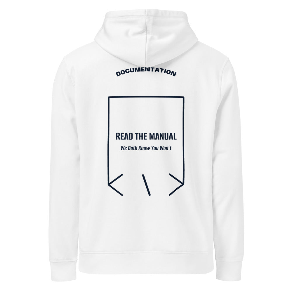 Read The Manual — White French Navy back mockup