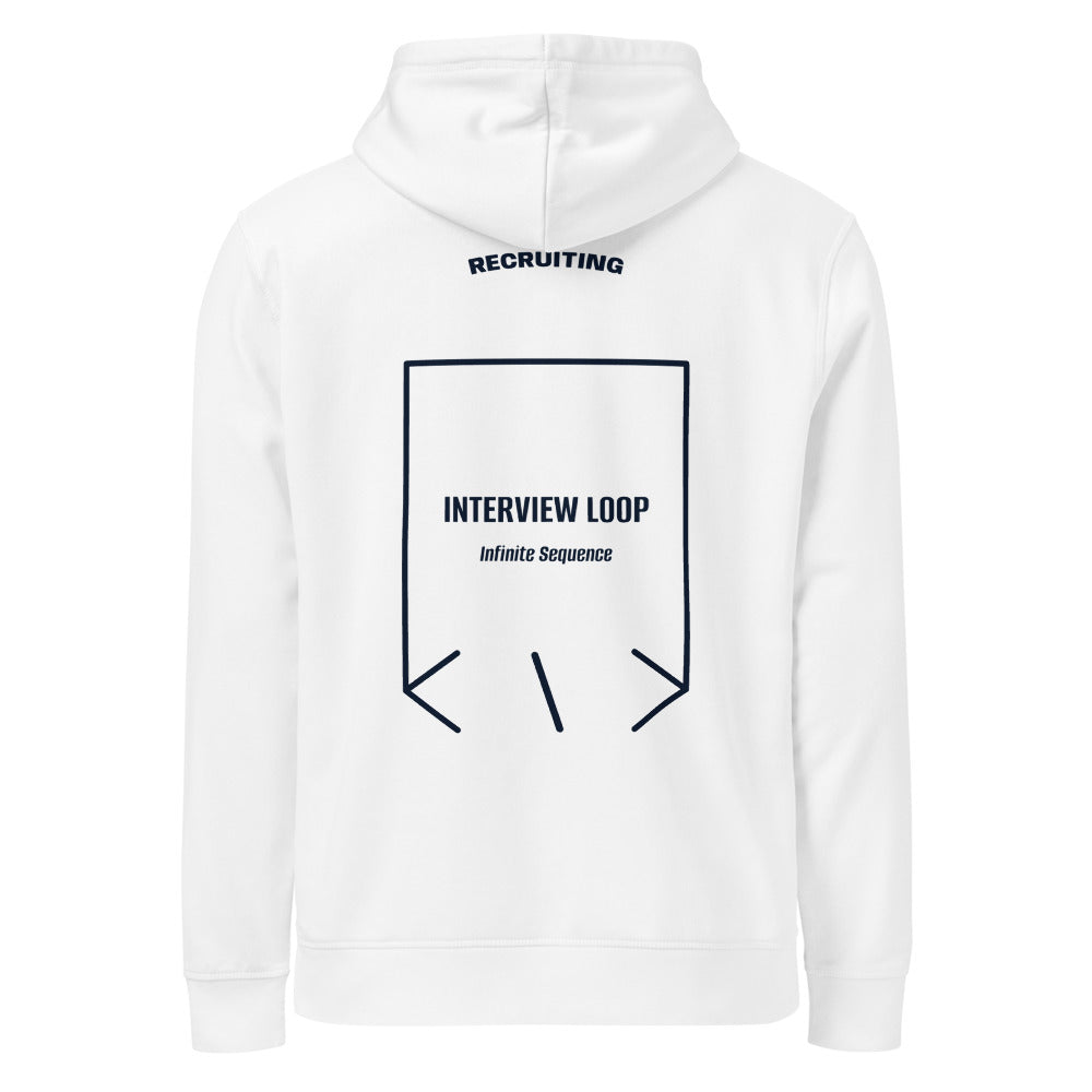 Interview Loop — White French Navy back mockup