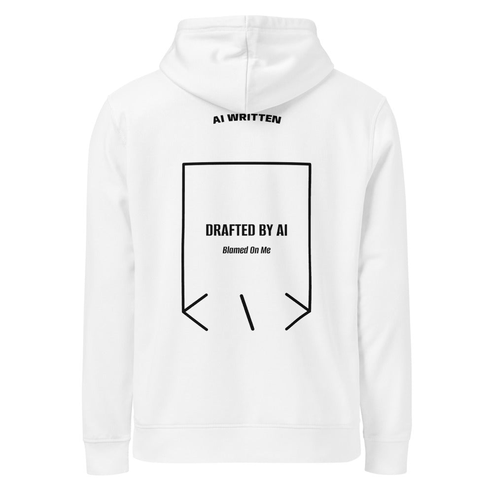 Drafted By AI — White Black back mockup