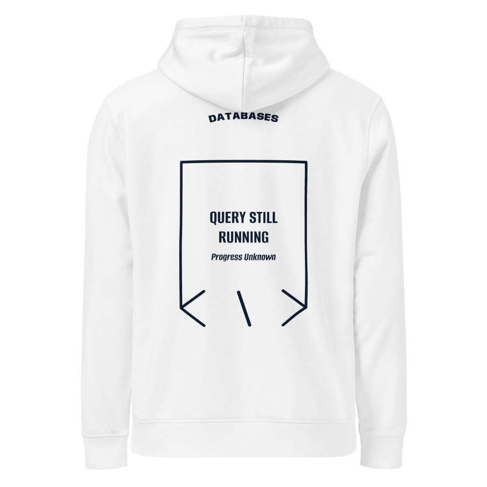 Query Still Running — White French Navy back mockup