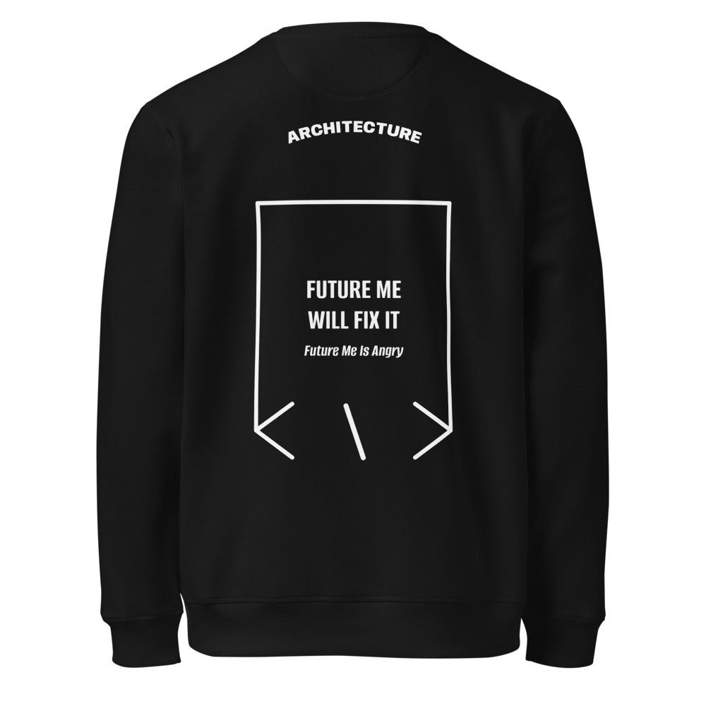 Future Me Will Fix It — Black White back mockup