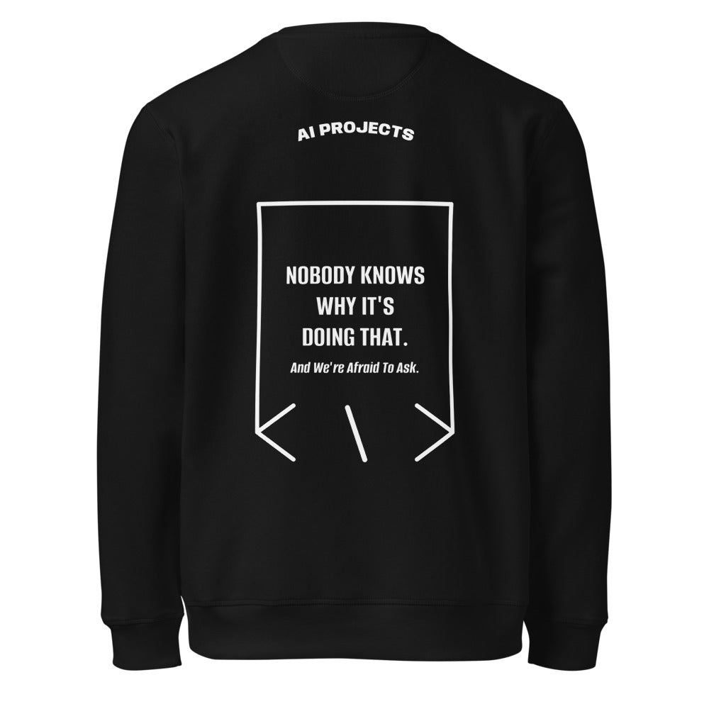 Nobody Knows Why It's Doing That. — Black White back mockup