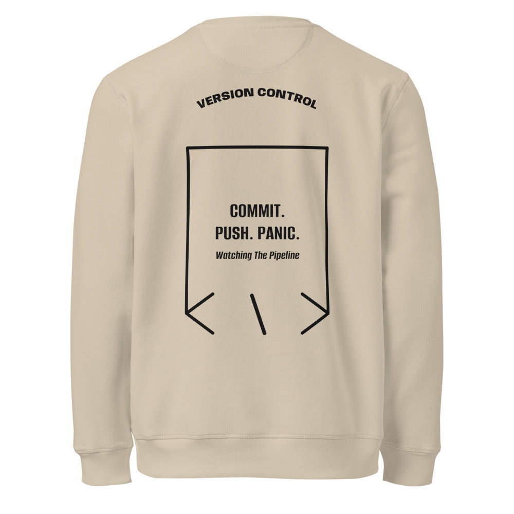 Commit. Push. Panic. — Desert Dust Black back mockup