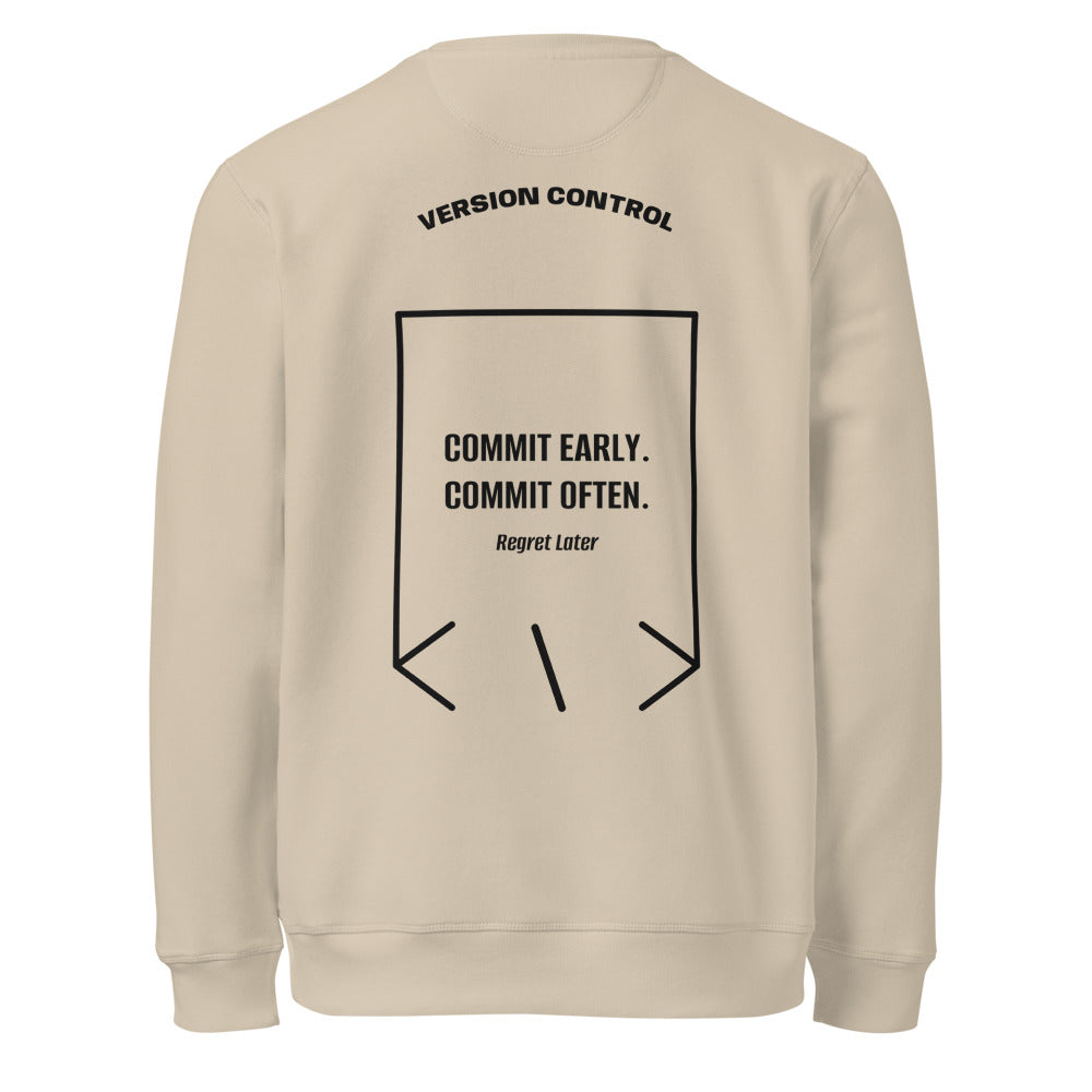 Commit Early. Commit Often. — secondary back mockup
