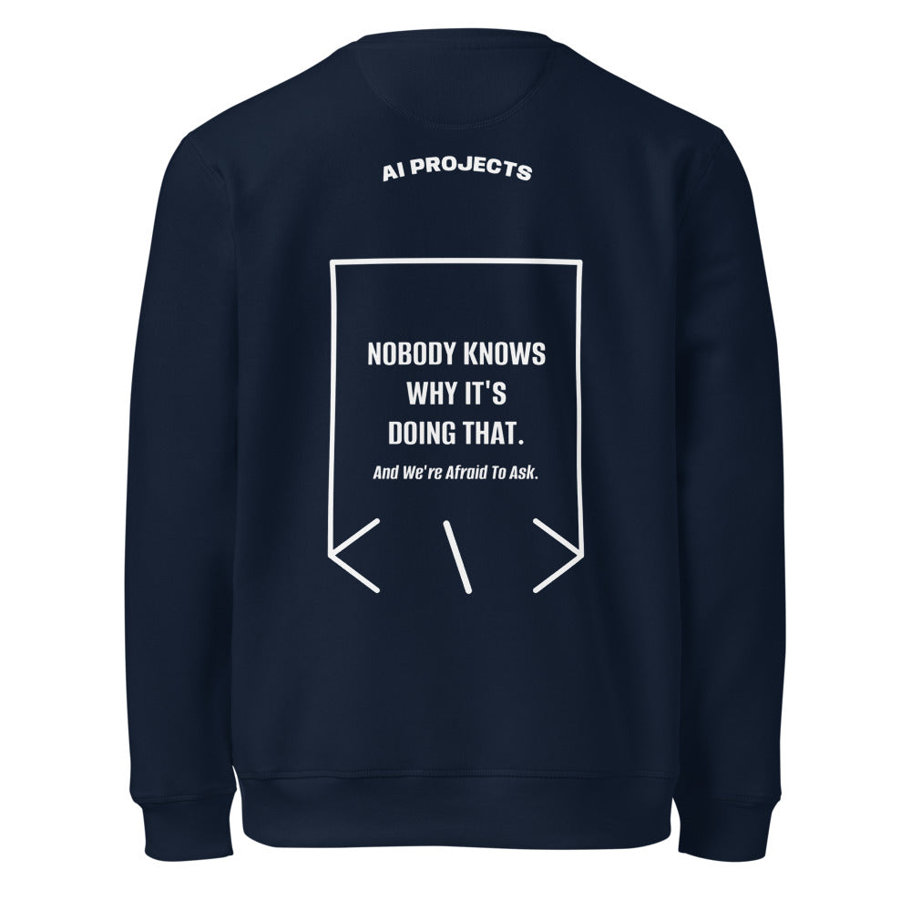 Nobody Knows Why It's Doing That. — French Navy White back mockup