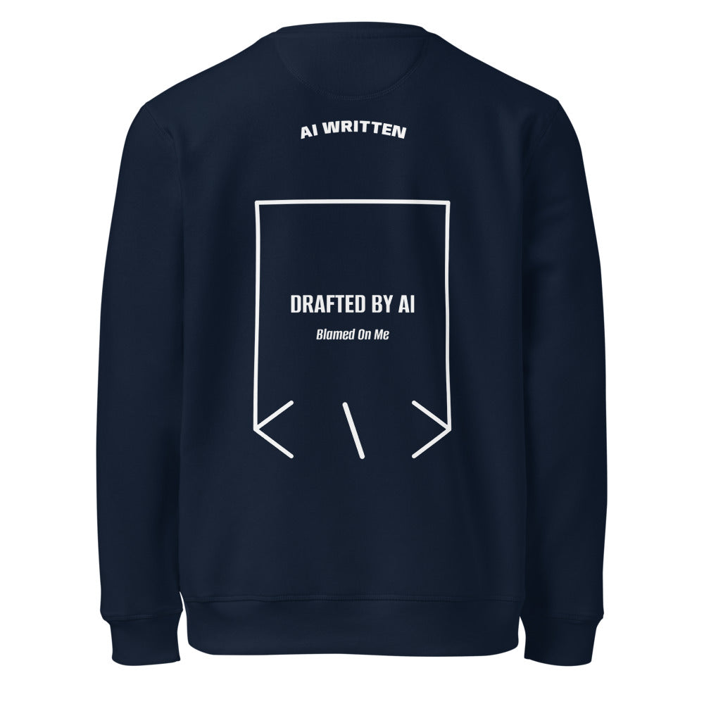 Drafted By AI — French Navy White back mockup