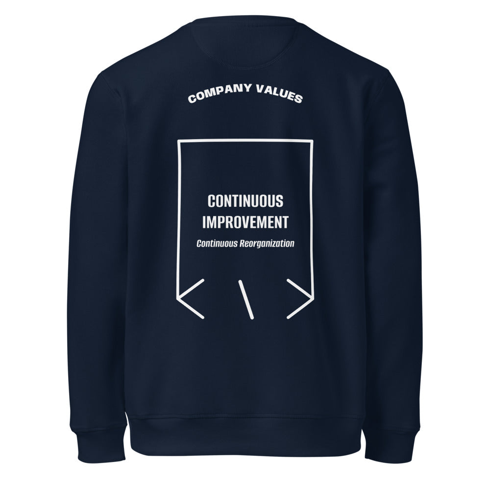 Continuous Improvement — French Navy White back mockup