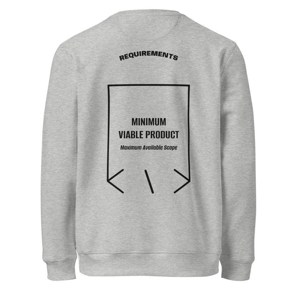 Minimum Viable Product — Heather Grey Black back mockup