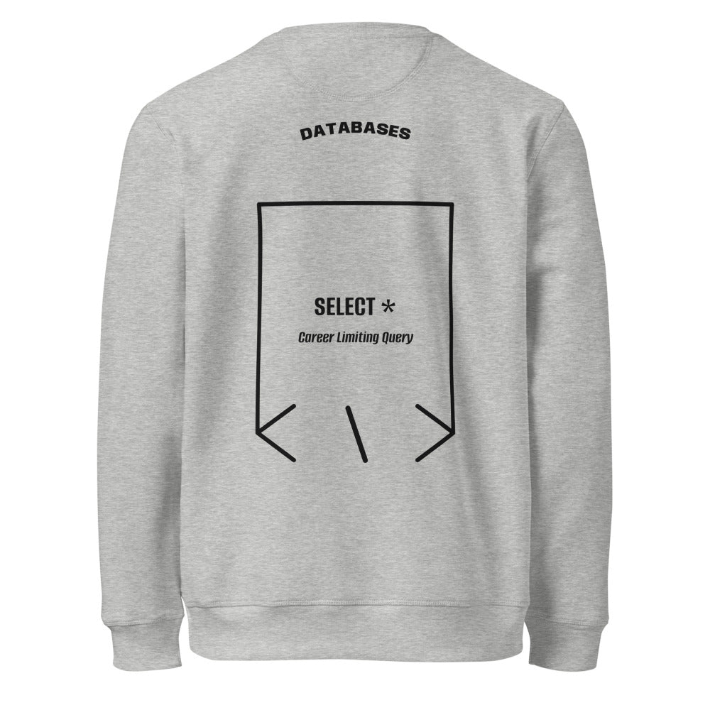SELECT * — Heather Grey Black back mockup