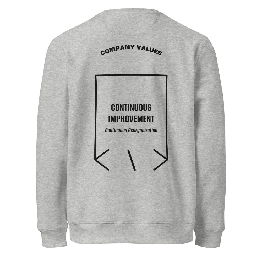 Continuous Improvement — Heather Grey Black back mockup