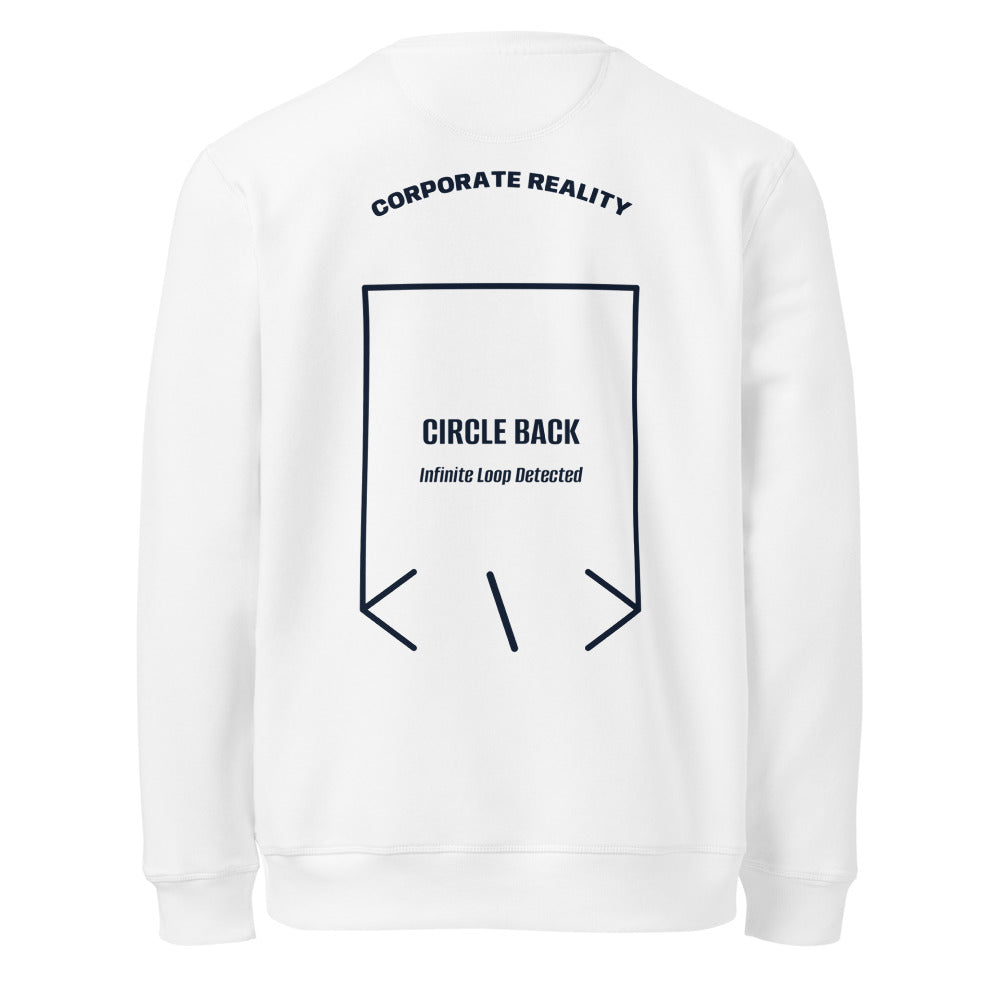 Circle Back — White French Navy back mockup
