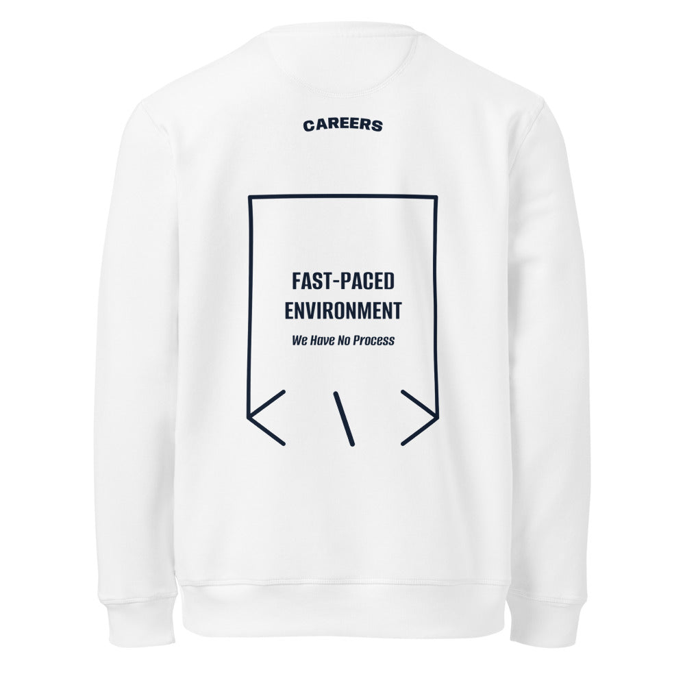 Fast-Paced Environment — White French Navy back mockup