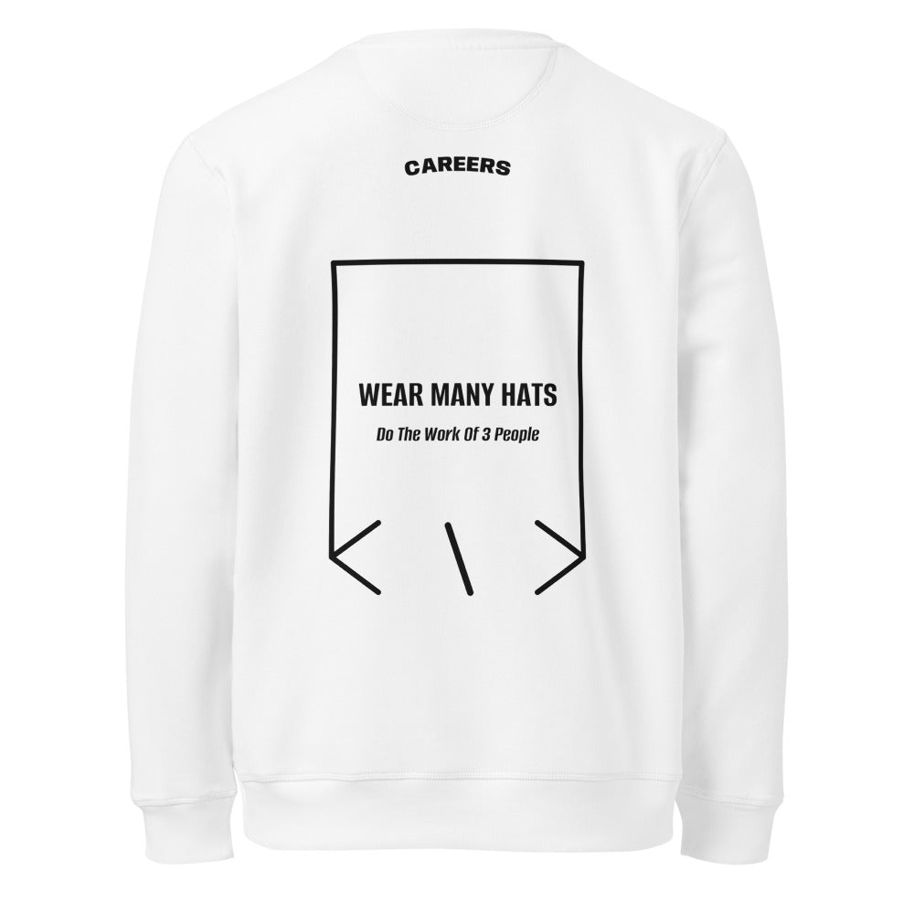 Wear Many Hats — White Black back mockup