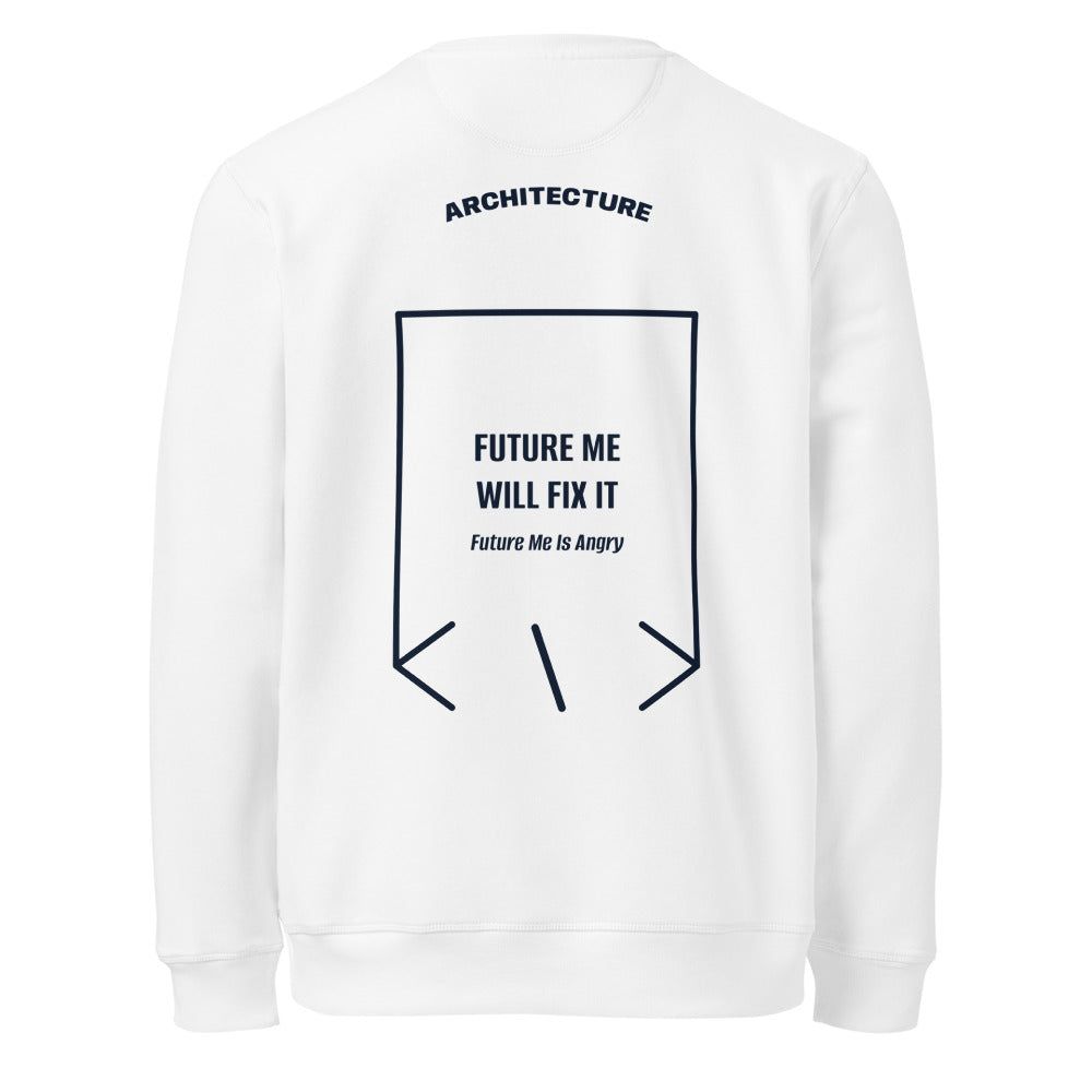Future Me Will Fix It — White French Navy back mockup
