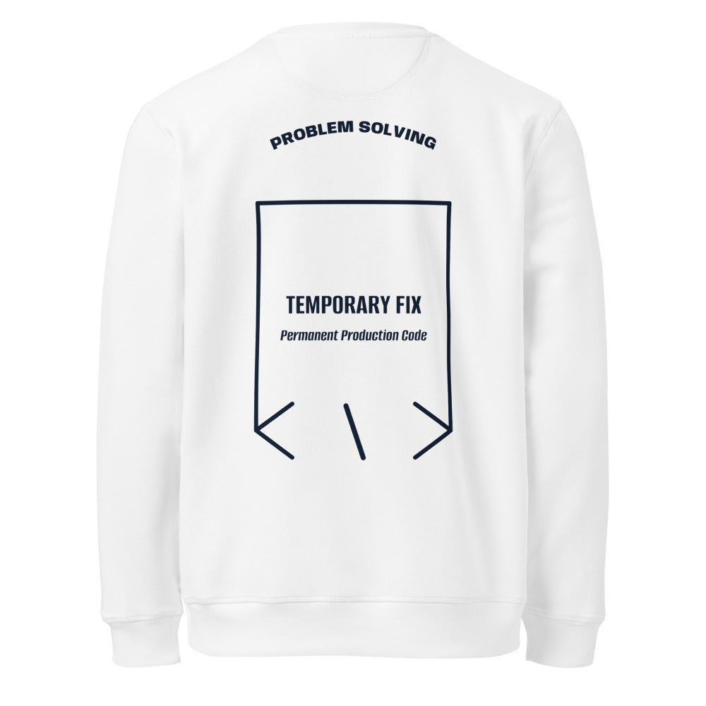 Temporary Fix — White French Navy back mockup
