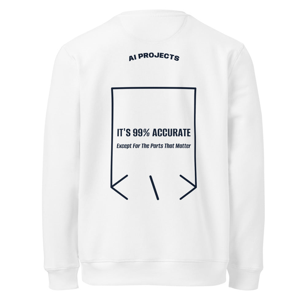 It's 99% Accurate — White French Navy back mockup