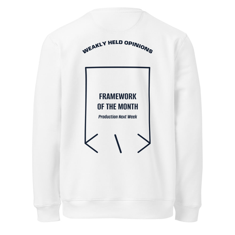 Framework Of The Month — White French Navy back mockup
