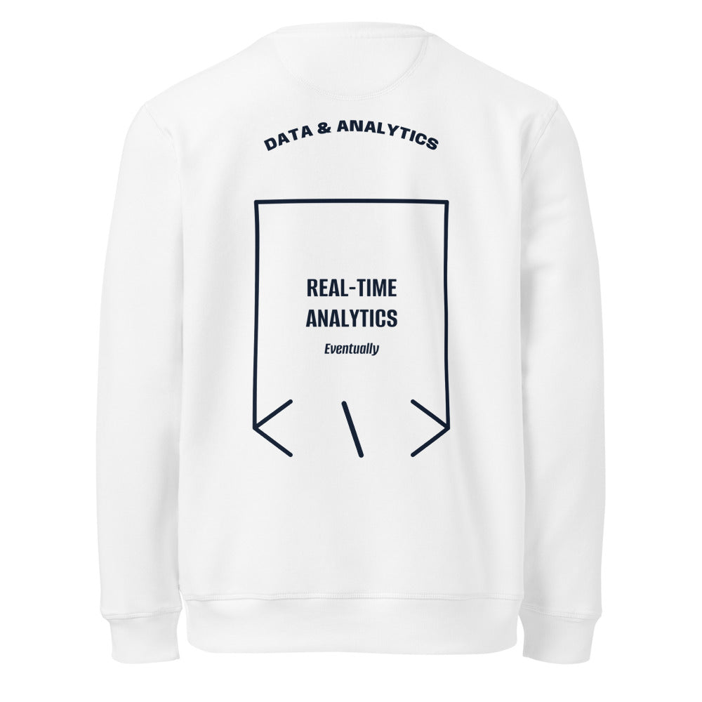Real-Time Analytics — White French Navy back mockup