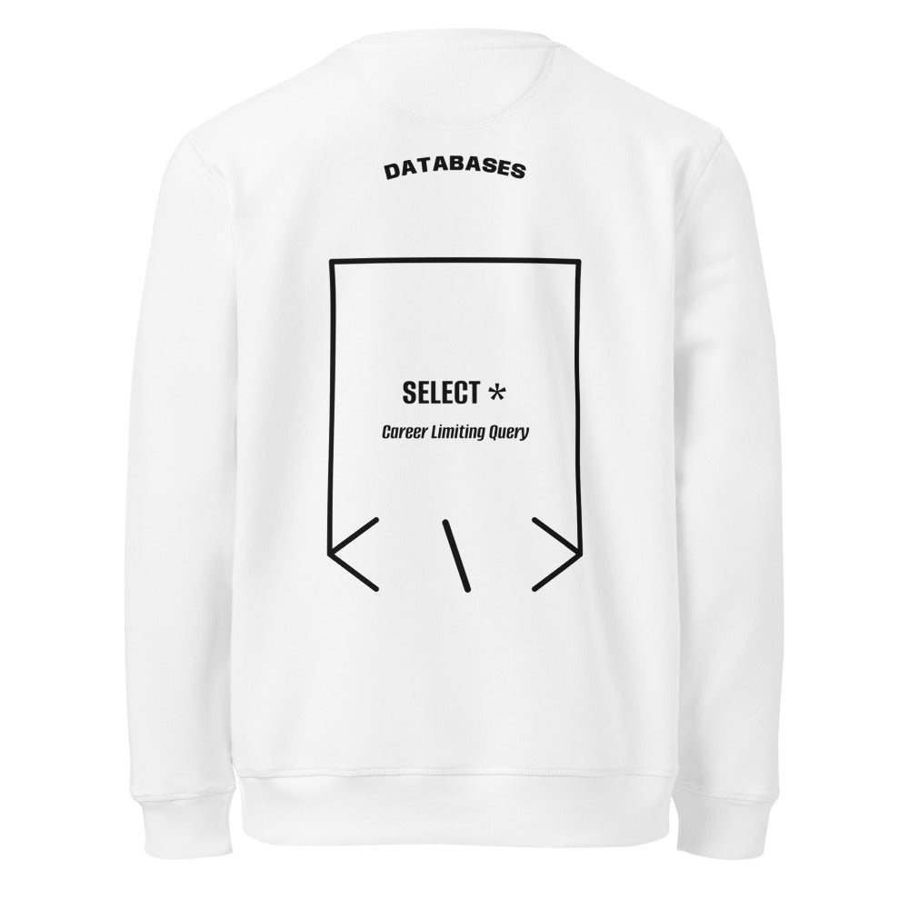 SELECT * — White Black back mockup