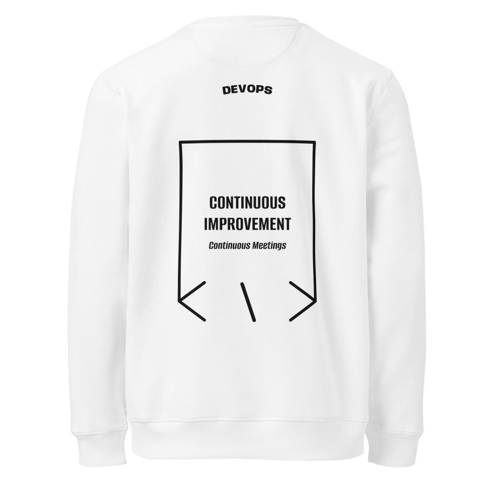 Continuous Improvement — White Black back mockup