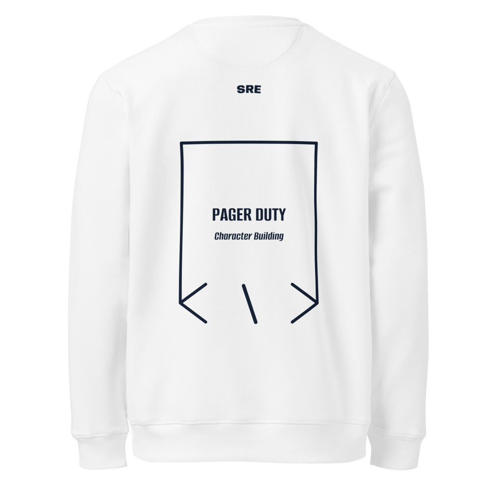 Pager Duty — White French Navy back mockup