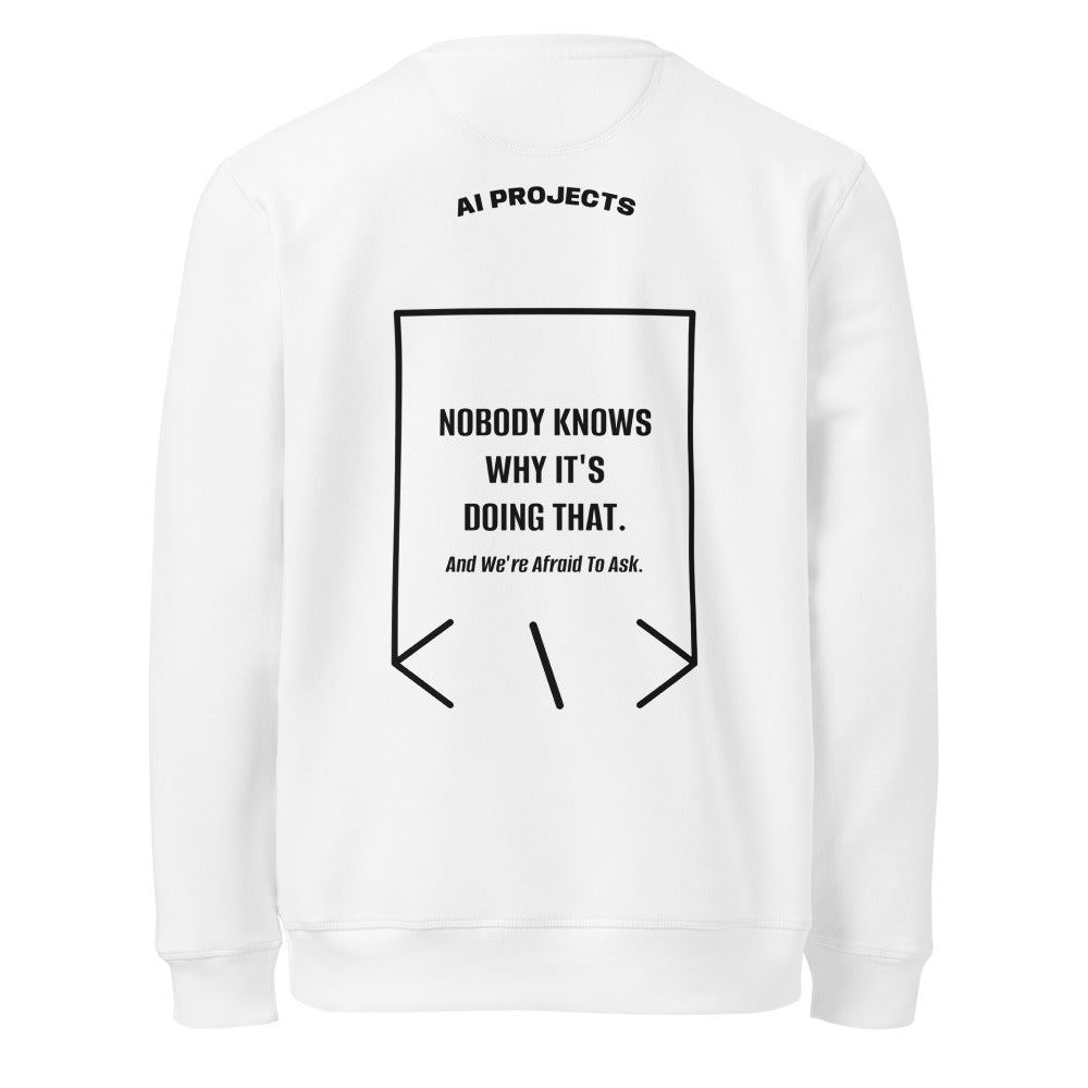 Nobody Knows Why It's Doing That. — White Black back mockup
