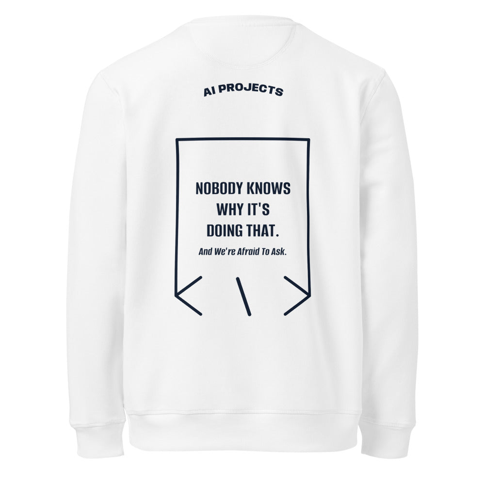 Nobody Knows Why It's Doing That. — White French Navy back mockup