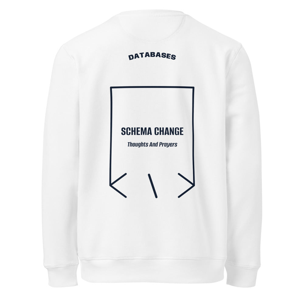 Schema Change — White French Navy back mockup