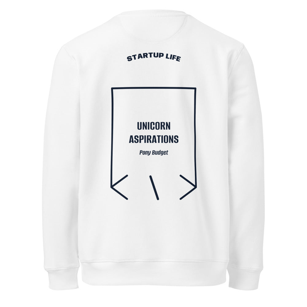 Unicorn Aspirations — White French Navy back mockup