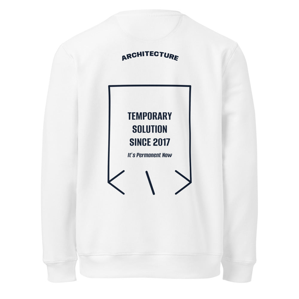 Temporary Solution Since 2017 — White French Navy back mockup