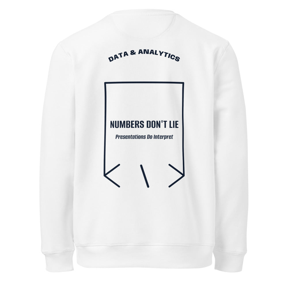 Numbers Don't Lie — White French Navy back mockup