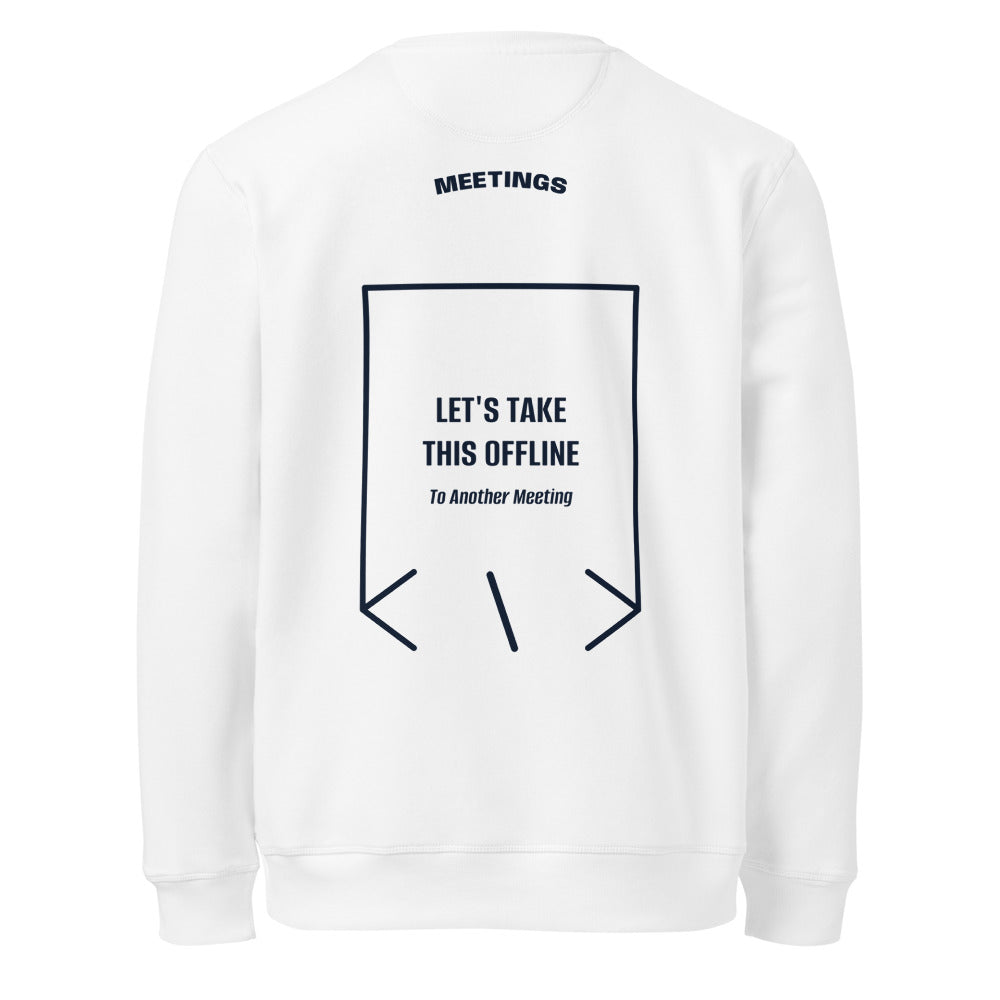 Let's Take This Offline — White French Navy back mockup