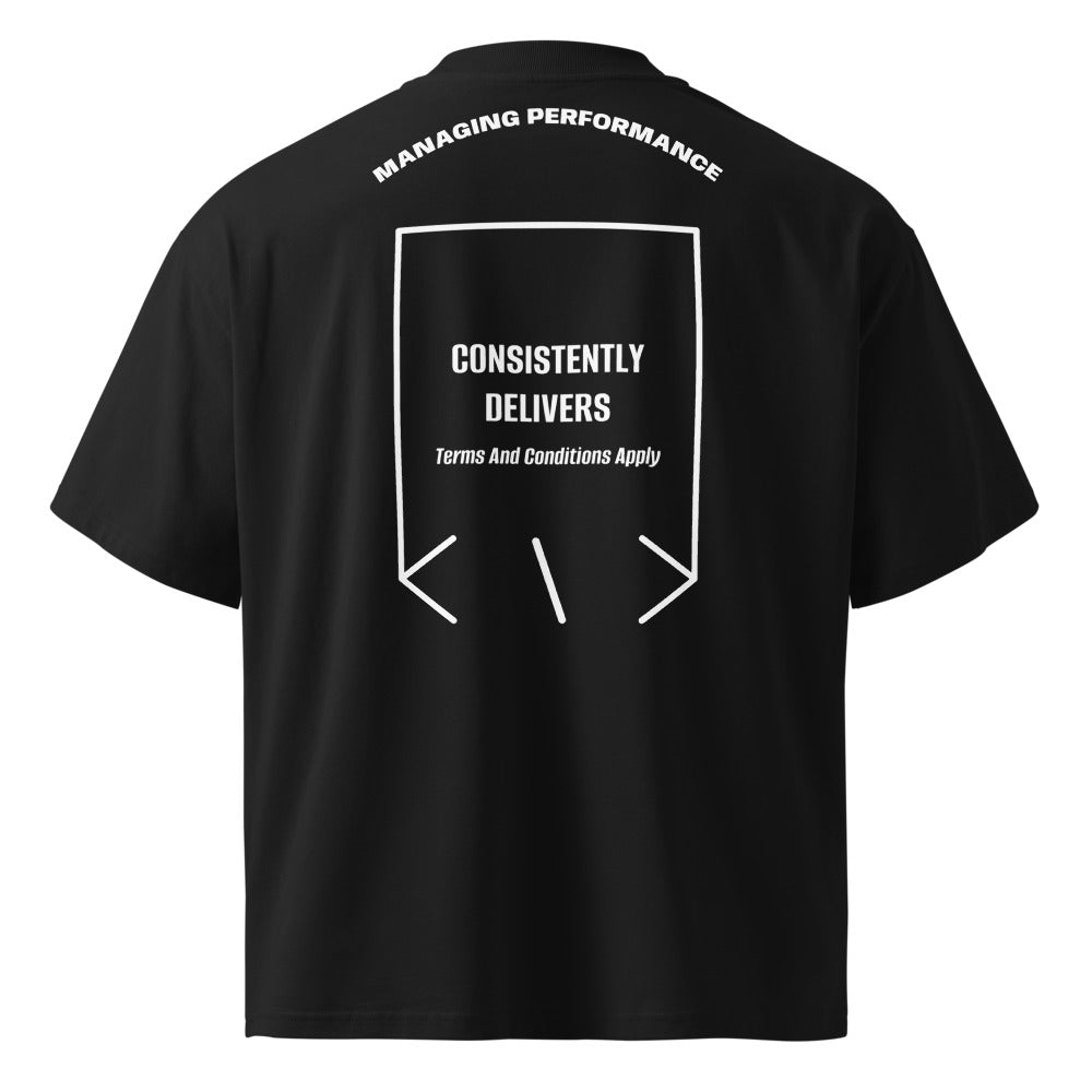 Consistently Delivers — Black White back mockup