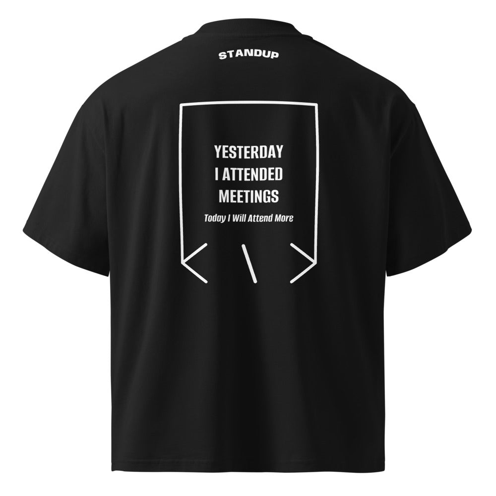 Yesterday I Attended Meetings — Black White back mockup